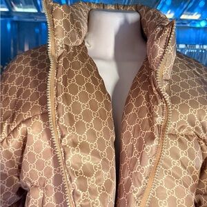 Gu Gold Monogram Puffer Jacket - Women's